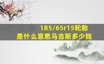 185/65r15轮胎是什么意思马吉斯多少钱