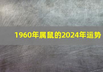 1960年属鼠的2024年运势