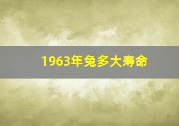 1963年兔多大寿命