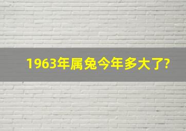 1963年属兔今年多大了?