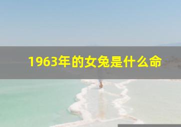 1963年的女兔是什么命