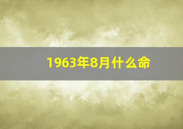 1963年8月什么命