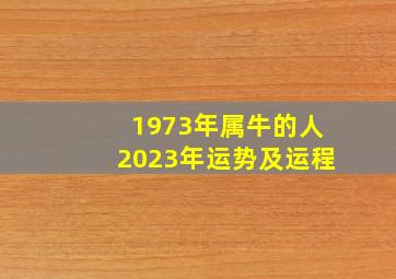 1973年属牛的人2023年运势及运程