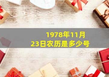 1978年11月23日农历是多少号