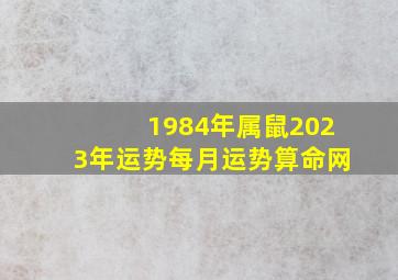 1984年属鼠2023年运势每月运势算命网