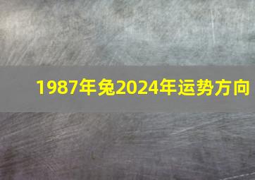 1987年兔2024年运势方向