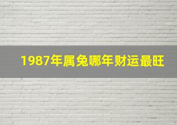 1987年属兔哪年财运最旺