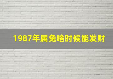 1987年属兔啥时候能发财