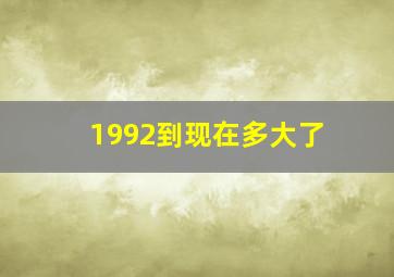 1992到现在多大了