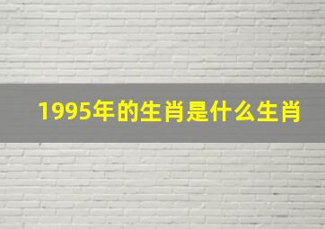 1995年的生肖是什么生肖