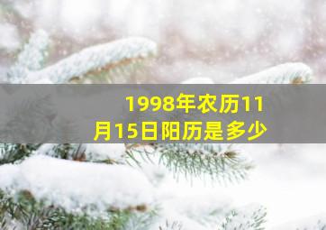 1998年农历11月15日阳历是多少