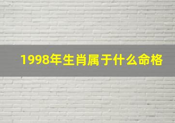 1998年生肖属于什么命格