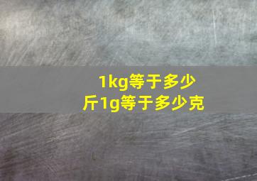 1kg等于多少斤1g等于多少克