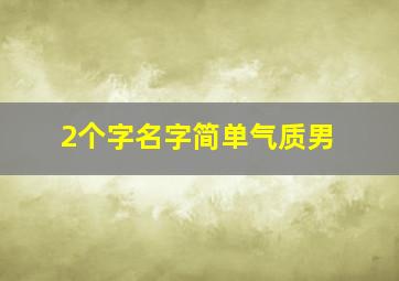 2个字名字简单气质男