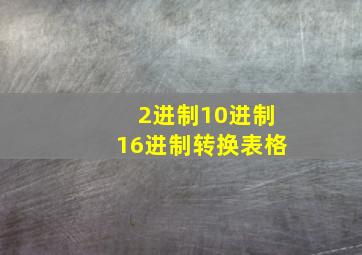 2进制10进制16进制转换表格