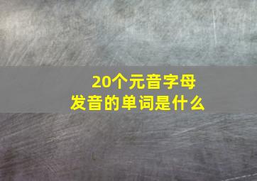 20个元音字母发音的单词是什么