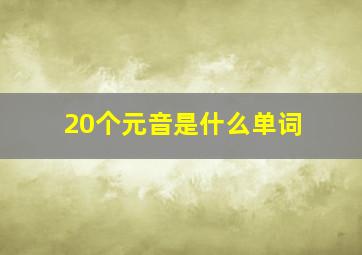 20个元音是什么单词