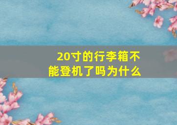 20寸的行李箱不能登机了吗为什么