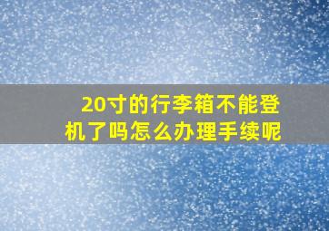 20寸的行李箱不能登机了吗怎么办理手续呢