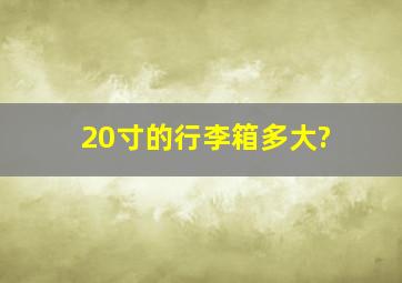 20寸的行李箱多大?