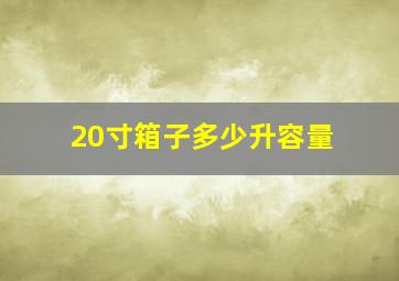 20寸箱子多少升容量