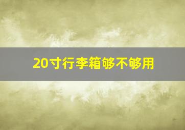 20寸行李箱够不够用