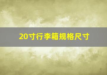 20寸行李箱规格尺寸