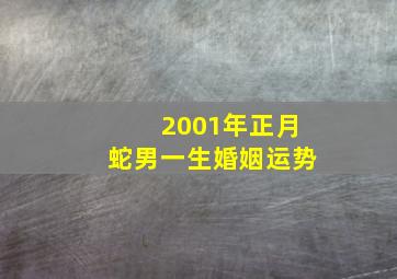 2001年正月蛇男一生婚姻运势