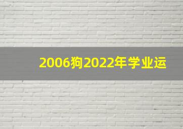 2006狗2022年学业运