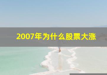 2007年为什么股票大涨