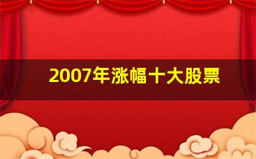 2007年涨幅十大股票