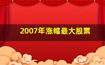 2007年涨幅最大股票