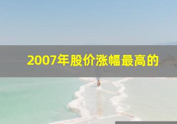 2007年股价涨幅最高的