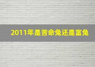 2011年是苦命兔还是富兔