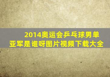 2014奥运会乒乓球男单亚军是谁呀图片视频下载大全