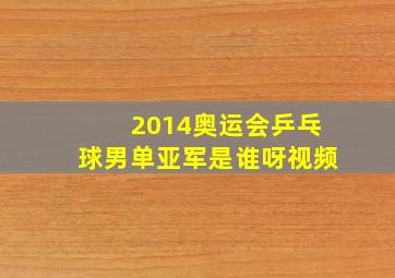 2014奥运会乒乓球男单亚军是谁呀视频