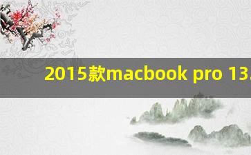 2015款macbook pro 13.3寸