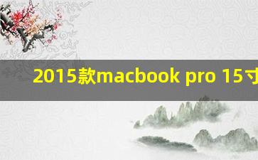 2015款macbook pro 15寸型号