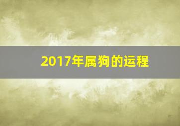 2017年属狗的运程