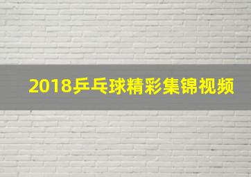 2018乒乓球精彩集锦视频