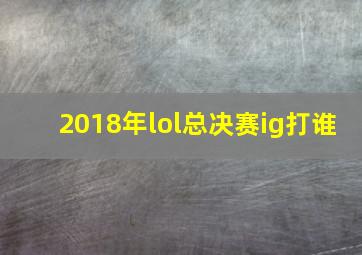 2018年lol总决赛ig打谁