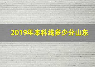 2019年本科线多少分山东