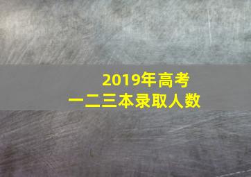 2019年高考一二三本录取人数