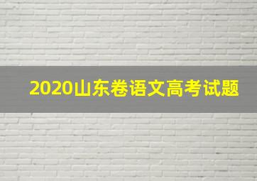 2020山东卷语文高考试题