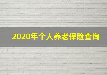 2020年个人养老保险查询