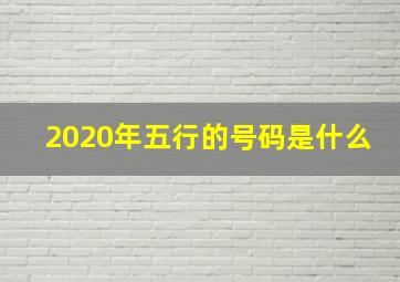 2020年五行的号码是什么