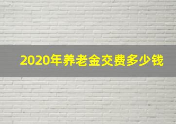 2020年养老金交费多少钱