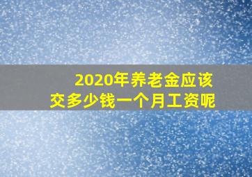 2020年养老金应该交多少钱一个月工资呢