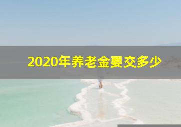 2020年养老金要交多少