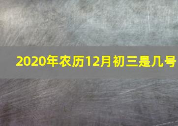 2020年农历12月初三是几号